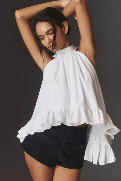 Azeeza Plath Top In White