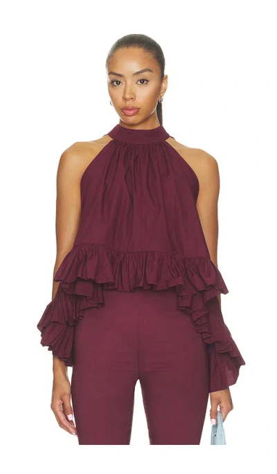 Azeeza Plath Top In Wine