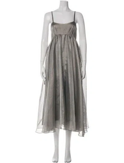 Pre-owned Azeeza Printed Midi Length Dress In Silver
