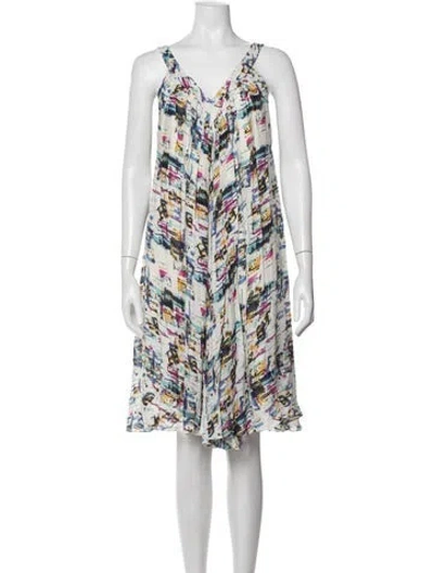 Pre-owned Azeeza Printed Mini Dress In White