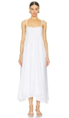 Azeeza Rachel Midi Dress In White Poplin