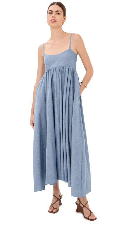Azeeza Rachel Midi Dress Medium Denim In Blue