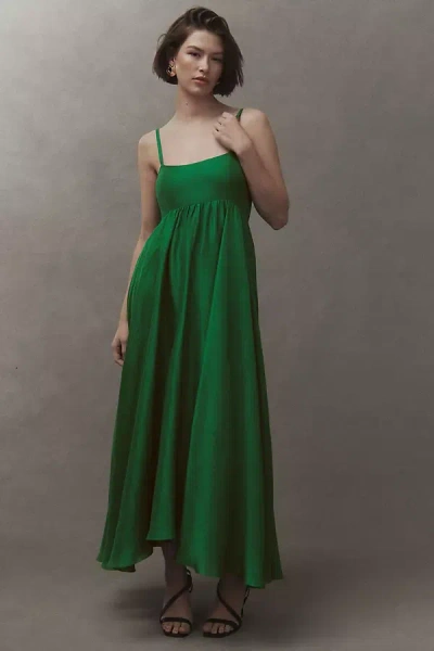 Azeeza Rachel Sleeveless Silk Midi Dress In Green