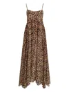 Azeeza Rachel Spaghetti-strap Leopard-print Midi Dress In Multi