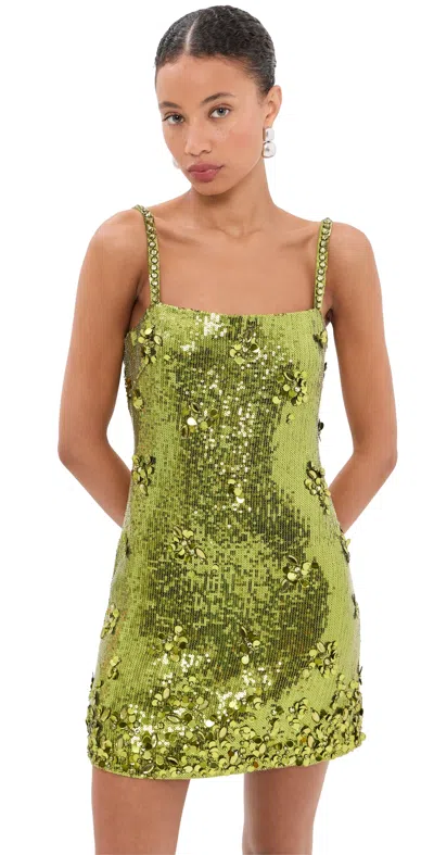 Azeeza Rhodes Mini Dress Chartruese