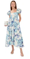 Azeeza Rory Midi Dress Blue Rose In Blue