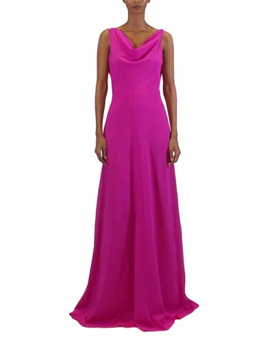 Azeeza Saunder Charmeuse Gown In Magenta In Pink