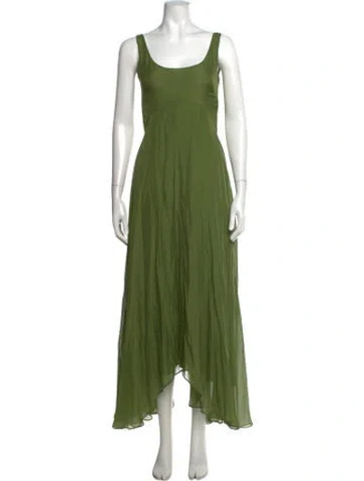 Pre-owned Azeeza Scoop Neck Long Dress In Green