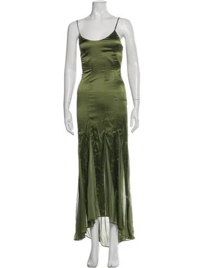 Pre-owned Azeeza Scoop Neck Long Dress W/ Tags In Green