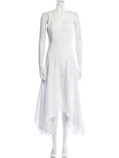 Pre-owned Azeeza Scoop Neck Long Dress In White