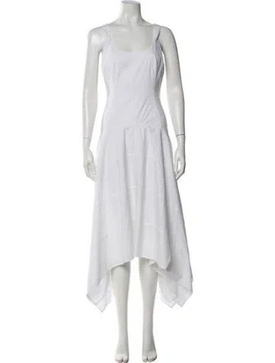 Pre-owned Azeeza Scoop Neck Long Dress In White