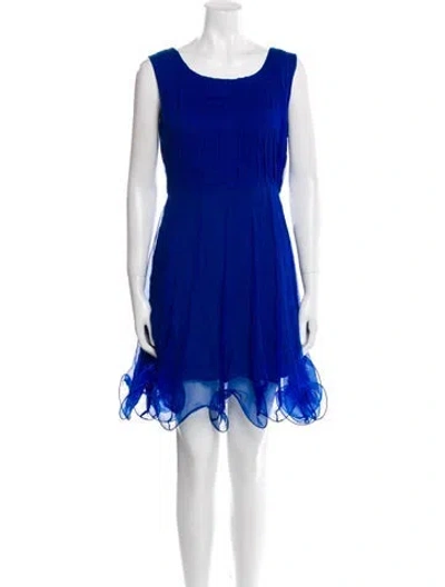 Pre-owned Azeeza Scoop Neck Mini Dress In Blue