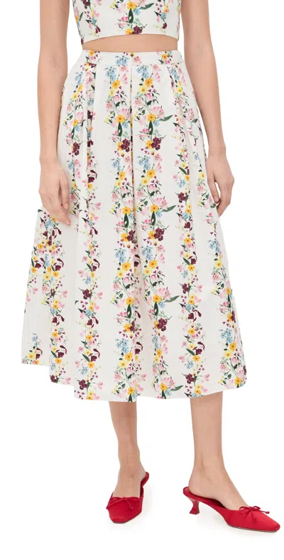 Azeeza Sheridan Pleated Skirt Garden In Green