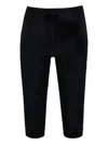 Azeeza Shreya Capri Velvet Trousers In Black