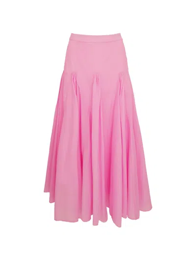Azeeza Sienna Pleated Midi Skirt In Pink