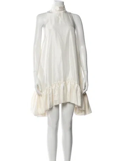 Pre-owned Azeeza Silk Knee-length Dress In White