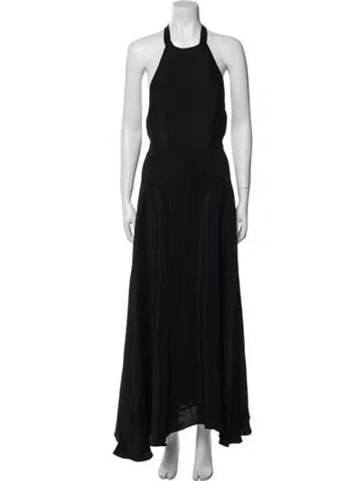 Pre-owned Azeeza Silk Long Dress In Black