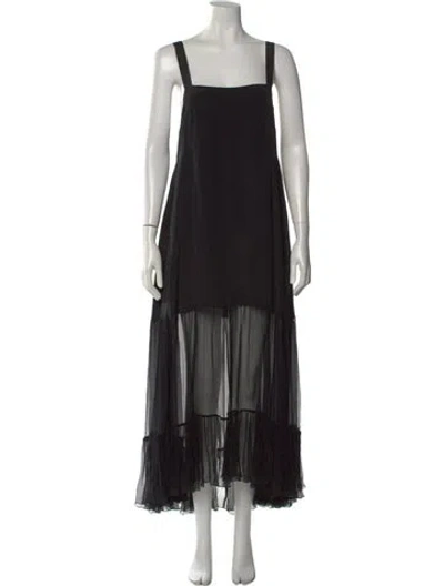 Pre-owned Azeeza Silk Long Dress In Black
