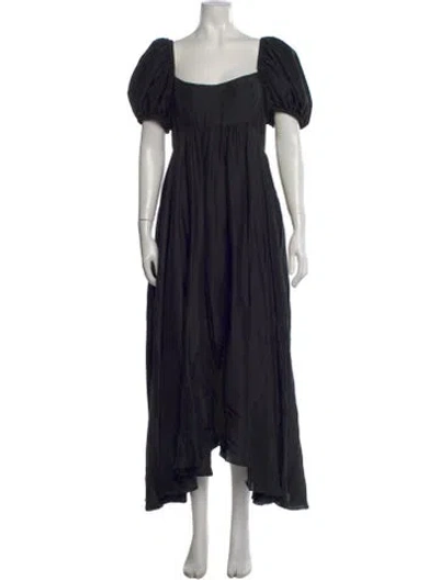 Pre-owned Azeeza Silk Long Dress In Black