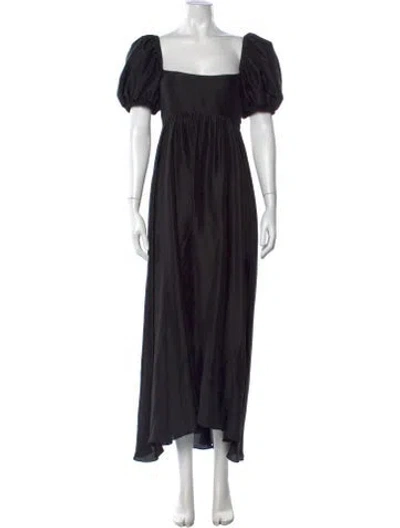 Pre-owned Azeeza Silk Long Dress In Black