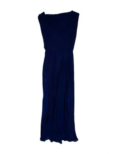 Pre-owned Azeeza Silk Long Dress In Blue