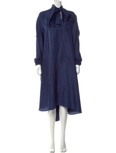 Pre-owned Azeeza Silk Long Dress In Blue