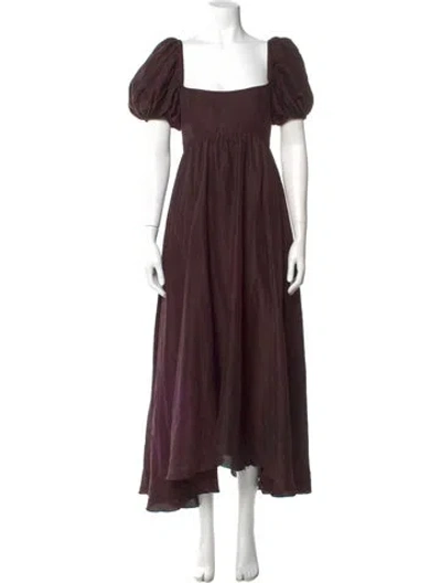 Pre-owned Azeeza Silk Long Dress In Burgundy