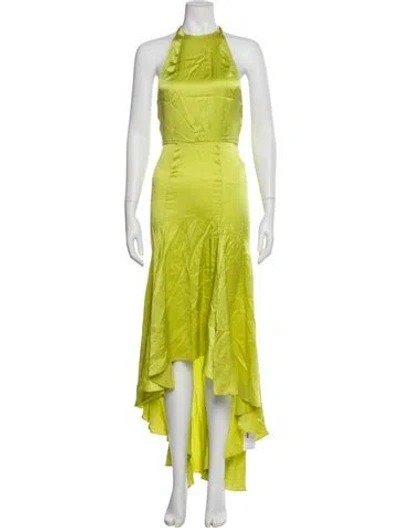 Pre-owned Azeeza Silk Long Dress In Green