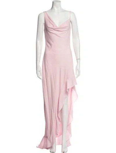 Pre-owned Azeeza Silk Long Dress In Pink