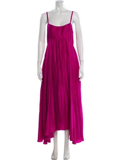 Pre-owned Azeeza Silk Long Dress In Pink