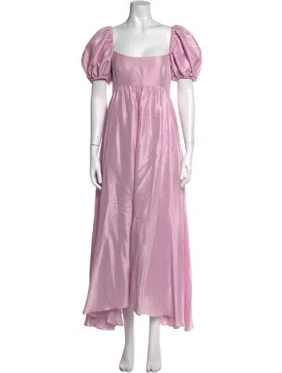 Pre-owned Azeeza Silk Long Dress In Pink