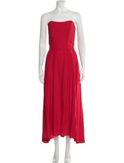 Pre-owned Azeeza Silk Long Dress In Red