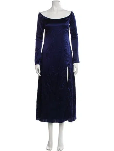 Pre-owned Azeeza Silk Long Dress W/ Tags In Blue
