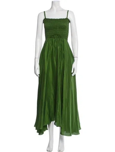 Pre-owned Azeeza Silk Long Dress W/ Tags In Green