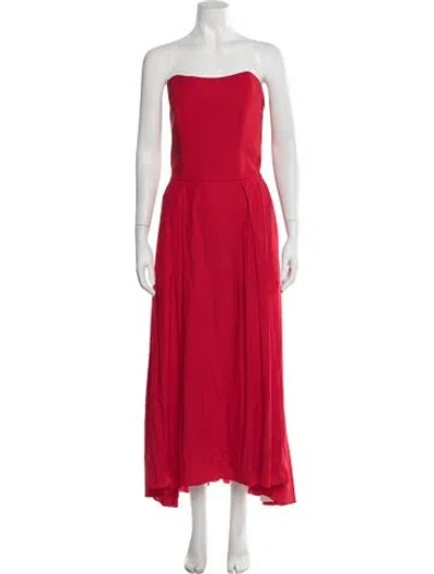 Pre-owned Azeeza Silk Long Dress W/ Tags In Red