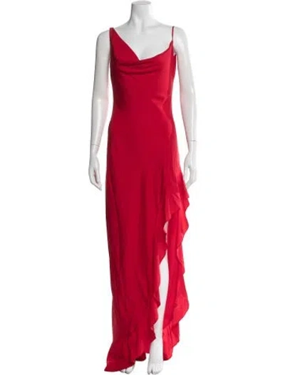 Pre-owned Azeeza Silk Long Dress W/ Tags In Red