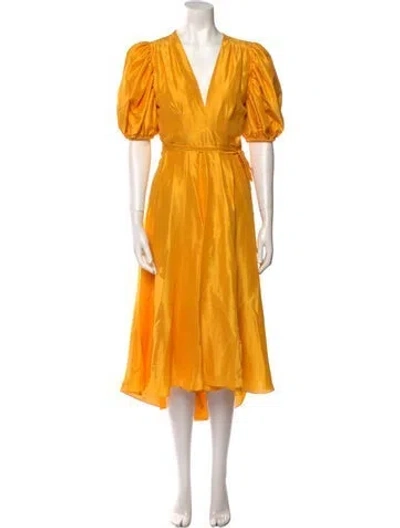 Pre-owned Azeeza Silk Long Dress W/ Tags In Yellow