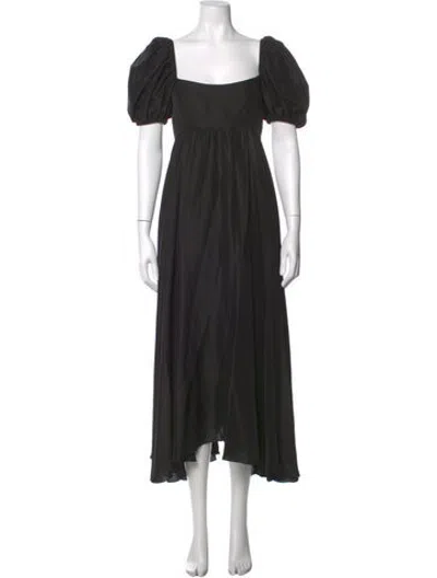 Pre-owned Azeeza Silk Midi Length Dress In Black