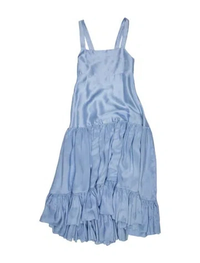 Pre-owned Azeeza Silk Midi Length Dress In Blue