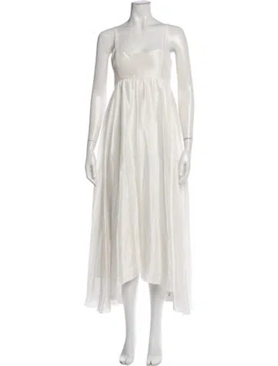 Pre-owned Azeeza Silk Midi Length Dress In Neutral
