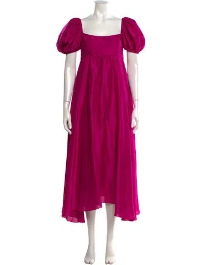 Pre-owned Azeeza Silk Midi Length Dress In Purple