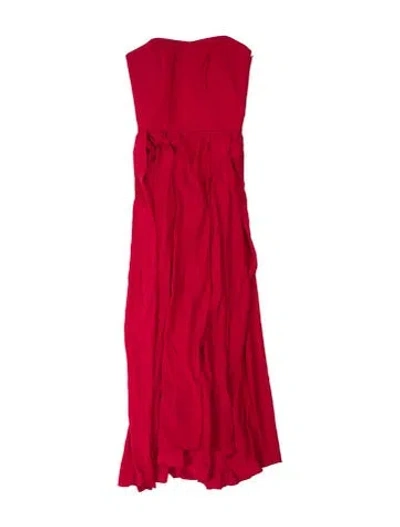Pre-owned Azeeza Silk Midi Length Dress In Red