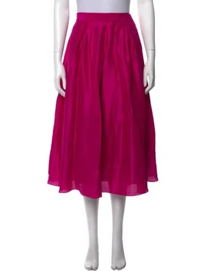 Pre-owned Azeeza Silk Midi Skirt In Pink