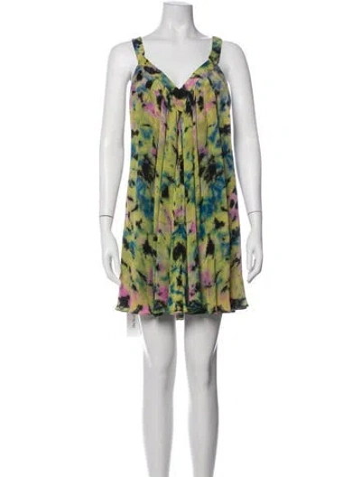 Pre-owned Azeeza Silk Mini Dress In Blue