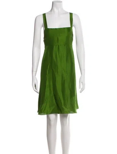 Pre-owned Azeeza Silk Mini Dress In Green