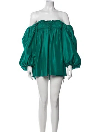 Pre-owned Azeeza Silk Mini Dress In Green