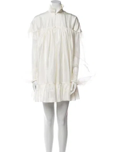 Pre-owned Azeeza Silk Mini Dress In Neutral