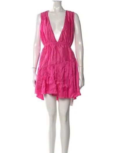Pre-owned Azeeza Silk Mini Dress In Pink