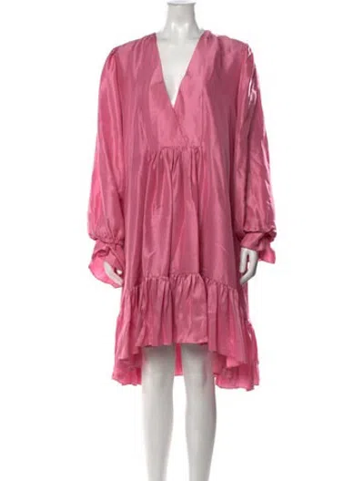Pre-owned Azeeza Silk Mini Dress In Pink