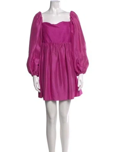 Pre-owned Azeeza Silk Mini Dress In Purple